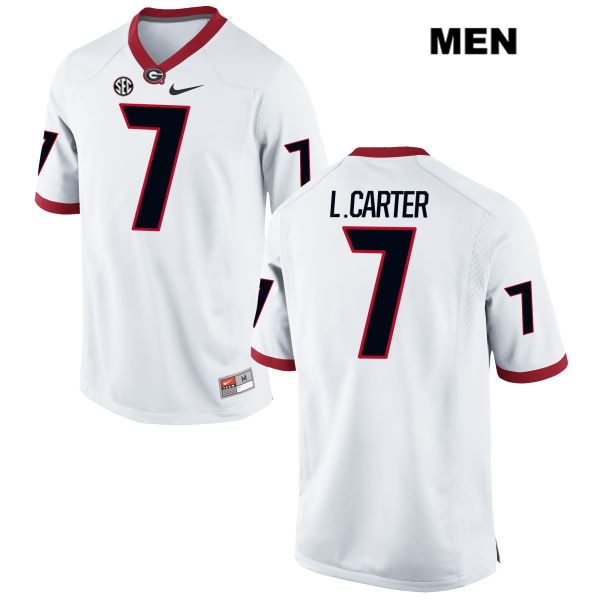 Georgia Bulldogs Men's Lorenzo Carter #7 NCAA Authentic White Nike Stitched College Football Jersey SWS4256EW